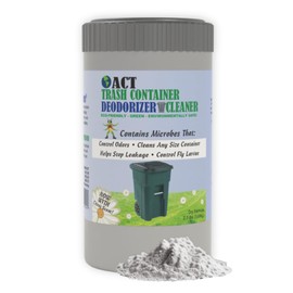 ACT Trash Deodorizer and Cleaner | Eliminates Odors Controls Garbage Sludge | for Garage and Outdoor Bins | Dry Powder Eco-Friendly