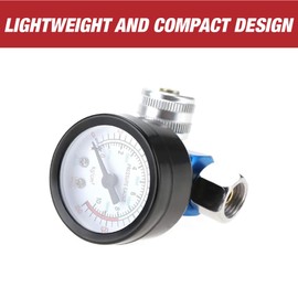 1/4 inch Adjustable Air Pressure Regulator with Pressure Gauge for Spray Paint Guns and Pneumatic Tools