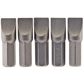Draper 64013 8.0mm 1/4" Hex Plain Slot Insert Bit 25mm Long (5 Piece)