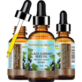 Botanical Beauty BLACK CURRANT SEED OIL 100% Pure Natural Undiluted Refined Cold Pressed Carrier Oil for Skin, Hair, Lip and Nail Care (2 Fl Oz)