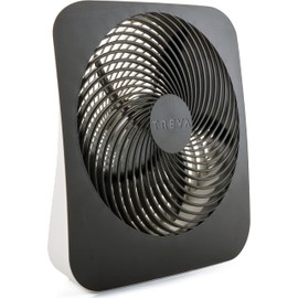 Treva 10-Inch Portable Desk Battery Fan, Powered by Battery and/or AC Adapter - Air Circulating with 2 Cooling Speeds, With Built In USB Charging Port