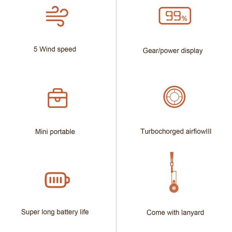 Handheld Portable Turbo Fan 1200mAh USB Rechargeable Battery Operated Mini
