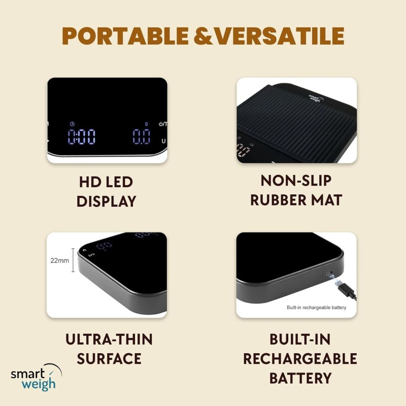 Smart Weigh High Precision Coffee Scale 3000g x 0.01g Digital