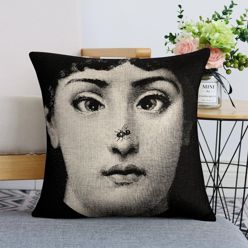 Lina Cavalieri Pillow Cover, Lina Cavalieri Artificial Linen Throw Pillow