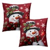 Christmas Snowman Throw Pillow Cover Winter Snow Pillow Cases Cotton