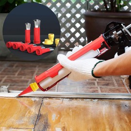 22 Pieces Caulking Nozzle Tool Kit, Universal Integrated Rubber Stainless Steel Caulk Nozzle Applicator with Connection Base