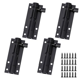 4 Pack Barrel Bolt Lock 2 Inch Stainless Steel Slide Bolt Latch Door Latch Lock Safety Sliding Lock with Screws for Doors, Cabinets, Fence Gate