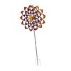Outdoor 3D Windmill Colourful Exquisite Metal Wind Spinner with Ground
