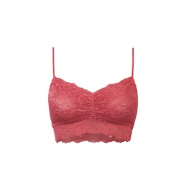 Snocks Lace Bra - Women's Bustier Lace, Without Underwire, Adjustable Straps, Elastic Waistband, Pleasantly Soft Material, Sensual Design, Size XS-XL, 1 x mauve