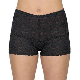 Hanky Panky Signature Lace Retro Hot Pants, M, Black