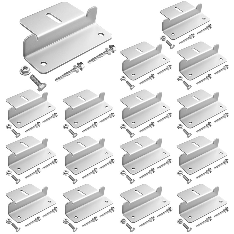 Anbte 16PCS Solar Panel Mounting Z Brackets, Aluminum Solar Panel