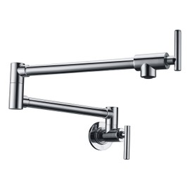 ANZZI 8.5 in. Braccia Series 4 GPM Double Handle Wall Mounted Brass Interior Pot Filler in Polished Chrome Finish | KF-AZ258CH