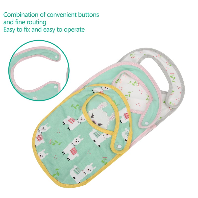 3Pcs Insular Baby Cotton Bibs Cotton Cartoon Print Pattern Eating
