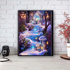 CLYCTIP Diamond Painting Art Kits，5D Diamond Painting Kits for Adults, Tree Painting Pictures Cross Stitch Arts Home Wall Decor 30 × 40cm (Gold)