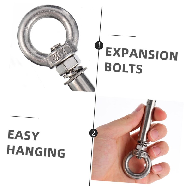 Gadpiparty Stainless-Steel Expansion Screws 2pcs Masonry Anchor Concrete Wall Hooks
