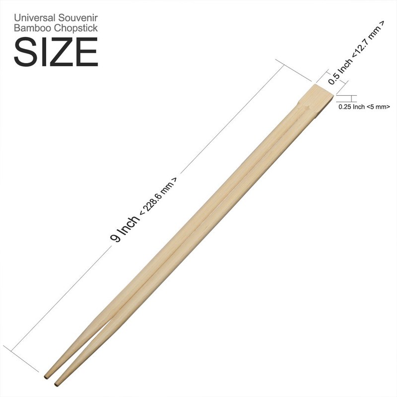 Universal Souvenir 9 Inch Disposable Bamboo Chopsticks with individual Package