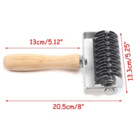 KONKENIE Stainless Steel Cookie Pastry Roller Dough Lattice Roller Cutter Kitchen Baking Tool Sliver (8 * 5.25in)