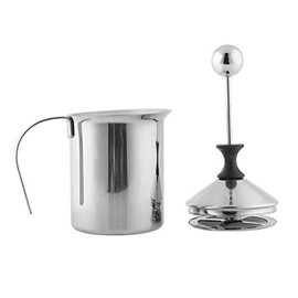 Lychee 400ml Milchaufschäumer Edelstahl Schaumbecher Schaumstoff Sahnekännchen Doppeltem Masche für Cappuccino Latte Macchiato