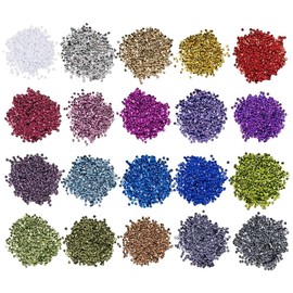 Ideen mit Herz Sequin Set, Metallic, 20 Colours in 15 g Bag, Sequins for Sewing, Sticking, Threading, Sewing, Art, DIY, Jewellery Crafts (Diameter 4 mm - 60,000 Pieces)