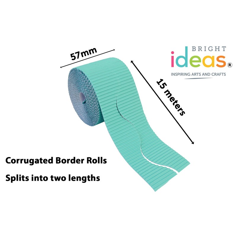 Bright Ideas Corrugated Border Roll for School Displays, Bright Blue,