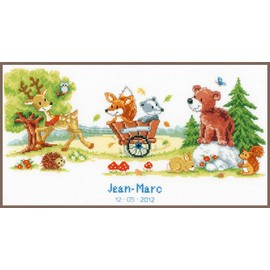 Vervaco Zählmuster Waldspaziergang Zählmusterpackung-Stickpackung im gezählten Kreuzstich, Baumwolle, Mehrfarbig, 36 x 20 x 0.3 cm