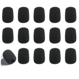 Taicols Pack of 15 Foam Microphonets, Mini Microphonets, Meeting Room, Conference Room, Interviews, Outdoor Activities, Black, Microphone