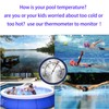 Pool Thermometer Floating Easy Read with String, Pool Temperature Guage