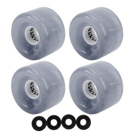 4Pcs Skateboard Wheel Set Replacement 78A Hardness PU Translucent Flashing Longboard Skateboard Wheel Roller Grey