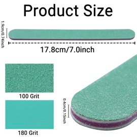Reusable Professional Double Sided Nail Files, Washable 100/180 Grit Emery Board Nail File, Fingernail Buffers Styling Tools Manicure Tools Toenail Grinding Files Pet Grooming Tool (Green, 6Pcs)