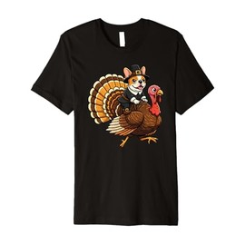 Cute French Bulldog and Turkey Thanksgiving Autumn Men Women Premium T-Shirt