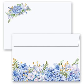PaperMedia Envelopes Flowers and Blossoms Blue Hortensia Pack of 25 DIN C6 (162 x 114 mm)