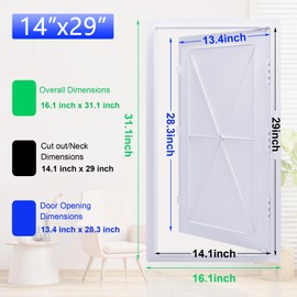 Suteck Plumbing Access Panel for Drywall Ceiling 14 x 29 Inch Reinforced Plastic Wall Access Doors Removable Hinged White