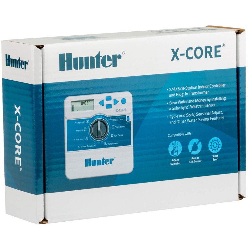 Hunter Sprinkler XC400I X-Core 4-Station Indoor Irrigation Controller, Small, Gray