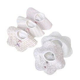 5Pcs Baby Bibs 360° Rotate Soft Bibs for Baby Girl Anti Stain and Odor Resistant Neck Baby Bibs Drool Absorbent Cotton Bib Set