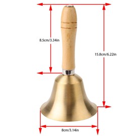 Hand Bell, Dinner Bell, Grand Prize, Wooden Handle, Tabletop Bell, Good Pull, Lottery, Hand Waving Bell, Bell Chime, Store Supplies, Suitable for Restaurants