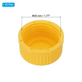 PATIKIL 10 Pcs GL45 Screw Caps, 45mm Polypropylene Cover Seal Screw Cap Thread Media Bottles for GL45 Media Bottles Glass, Yellow