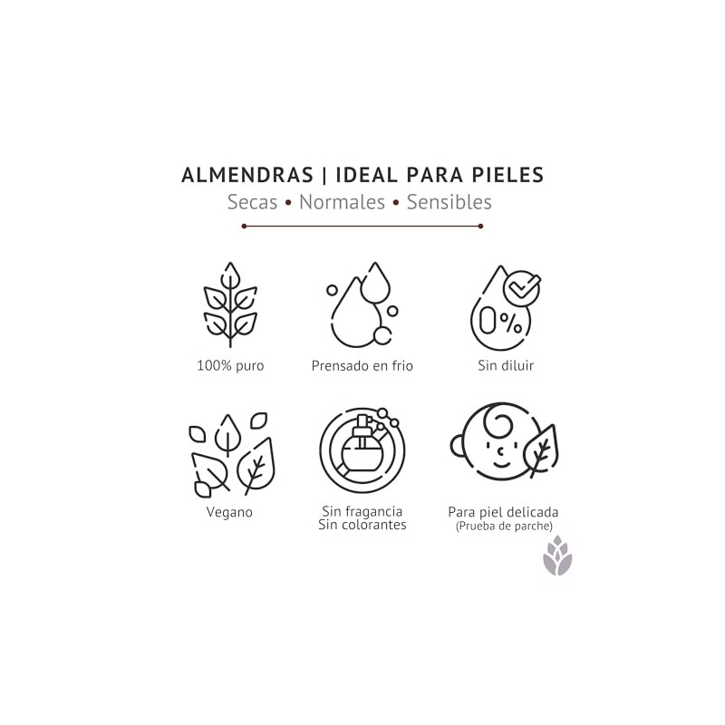 LilaLavanda - Aceite de Almendras Dulces 100% Puro - Hidratacion