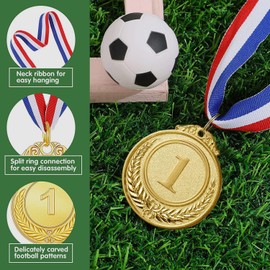 Jiahuade Metal Medals, Winner Medals Gold, Pack of 10 Medals Gold for Children, Award Winner Medals, Medals Set Children's Metal, Medals Children's Birthday, Medals Sports