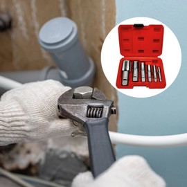 6-Piece NPT Pipe Thread Repair Kit, Pipe Extractor Tool Set, Includes 6 Sizes, for Repairing Damaged Pipe Threads, Quality Steel Construction, Compact Storage Case