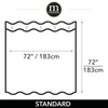 mDesign Wide Stripes Shower Curtain - Washable Shower and Bath