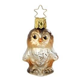 Inge-glas Christmas Tree Hanger, Owl Child in the Forest, Original Christmas Tree Decoration from Thuringia, Mouth-Blown, Hand-Painted
