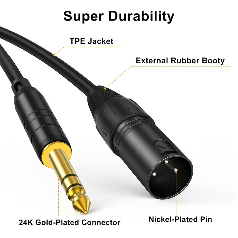 CableCreation 6 pies TRS 6,35 mm (1/4 Pulgadas) Macho a