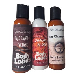 Mystical Moisturizer Collection - Palo Santo & Vetiver, Dragon's Blood, Nag Champa Body Lotion (3 pack) made with Spiritual Grounding Essential Oils (4 oz)