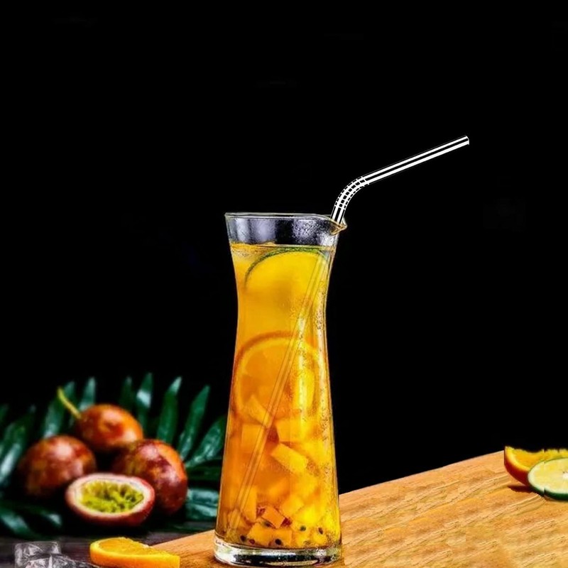 2 Stainless Steel Straws with Cleaning Brush, Reusable Eco Straws,
