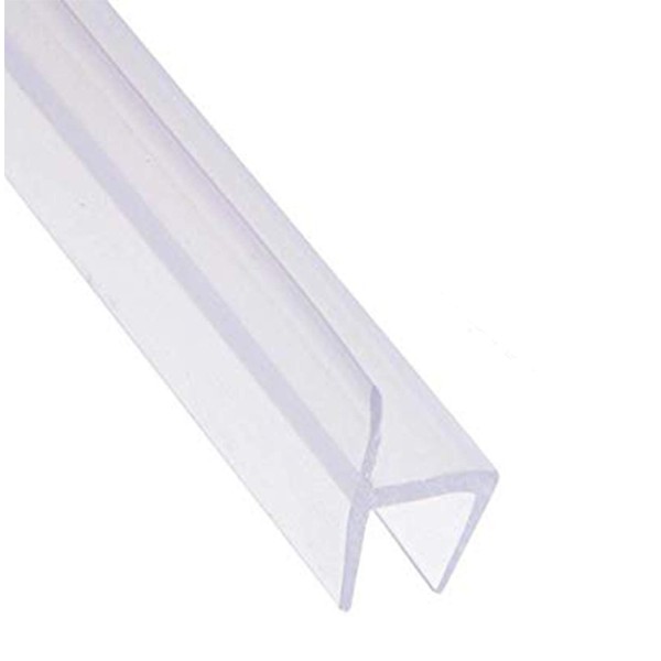 Shower Door Seal Strip Frameless Weatherproof Door Seal Flexible Silicone Sweep for Door and Windows, Flexible Silicone Seal Fit for 3/8" Glass, 10 Ft, Translucent (Need Adhesive)