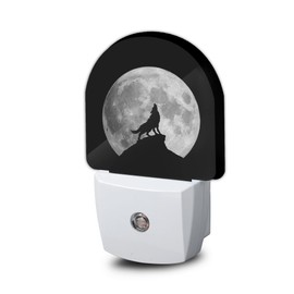 YESPOAK Full Moon Howling Wolf Dusk to Dawn Night Light, Auto Sensor Lamp Home Indoor Stairway Kitchen Corridor, Night Lights Plug Into Wall Decor, Boys Girls Women Men Room Gifts