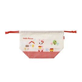 Miki House 15-4123-381 Lunch Bag, Lunch Bag, For Boys, Girls, Kids, Kindergarten, Nursery, Kindergarten, Made in Japan, Red