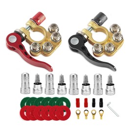 Car Battery Terminal Connectors, 2 Pcs 4 Way Quick Release Disconnect Car Battery Terminal for SAE/JIS Type A Posts, Compatible with Cars, Vans, Trucks and More