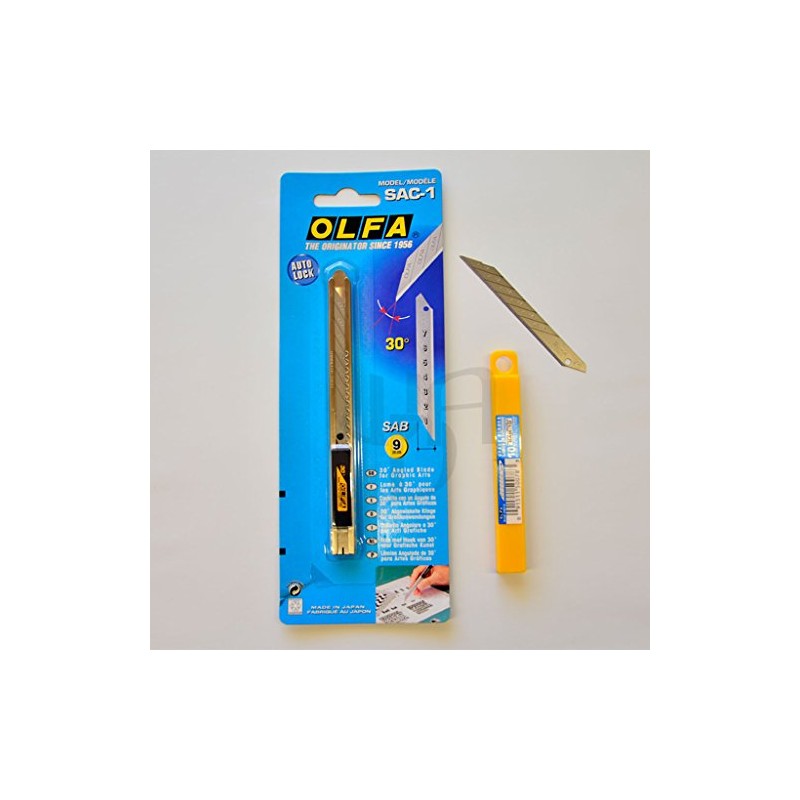 Olfa Professional Cutter SAC-1 (30° Degree) + 10 Blade Box