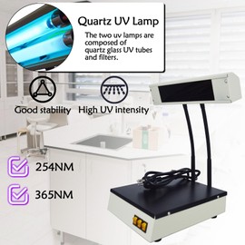 Maisutseb Desktop Ultraviolet Analyzer 254nm and 365nm UV Analysis Lamp 110V UV Detection Lamp Portable UV Detection Light Lab Ultraviolet Analysis Tester